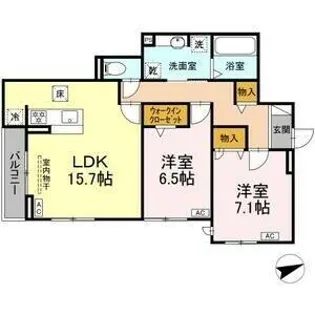 ルヴィータ広瀬【2階】の間取り