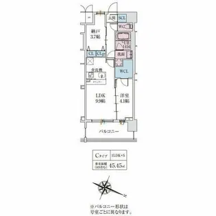 スプランディッド梅田グランノース【4階】の間取り
