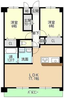 ヒルザコートⅡ【2階】の間取り