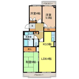 エミネンス立矢【403号室】の間取り