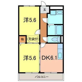 一ツ木ハイツ安井Ⅲ【4階】の間取り