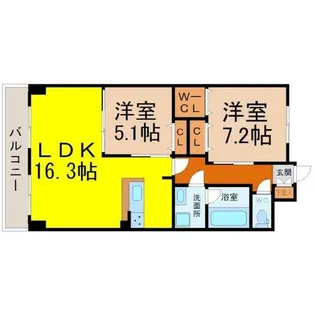 インペリアル南大高【1階】の間取り