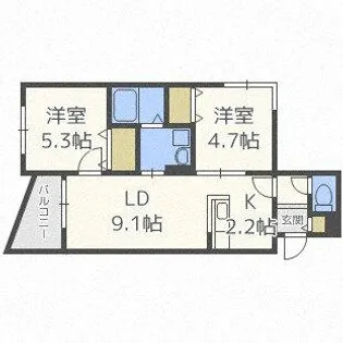 カーサフォレスト西町【302号室】の間取り