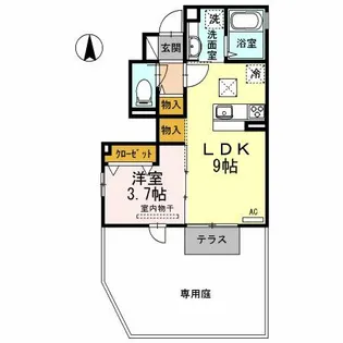 ヴァン テ アン【206号室】の間取り