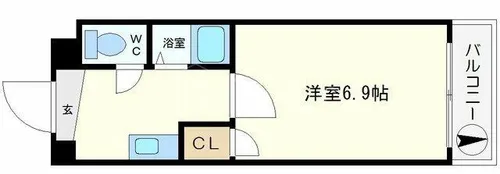 フォレストスクエア西長堀【705号室】の間取り