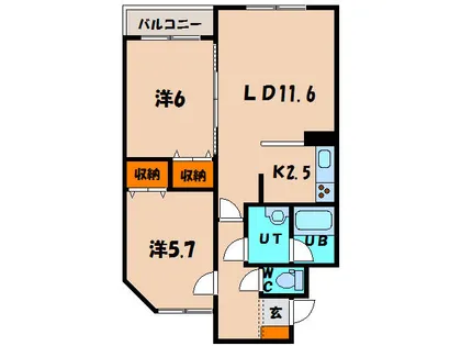 パレス21富岡【602号室】の間取り
