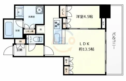 グランドメゾン新梅田タワー THE CLUB RESIDENCE【8階】の間取り