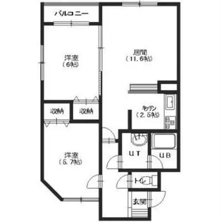パレス21富岡【6階】の間取り