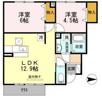クレセール【1階】の間取り