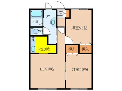 N happiness七重浜【202号室】の間取り