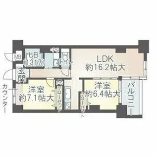 イーグルヘッド橦木【6階】の間取り