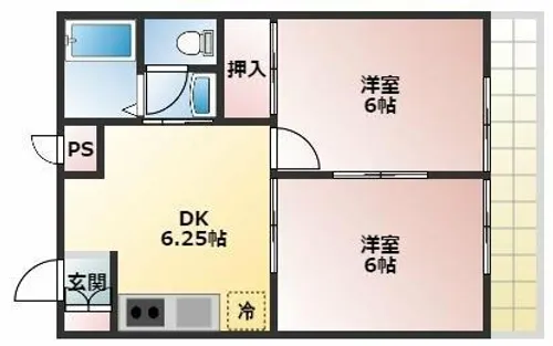 清水ハイツ【1階】の間取り