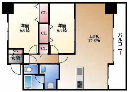 茶屋ヶ坂ライズ【9階】の間取り