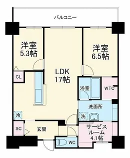 グラントリアノン緑地公園【1階】の間取り