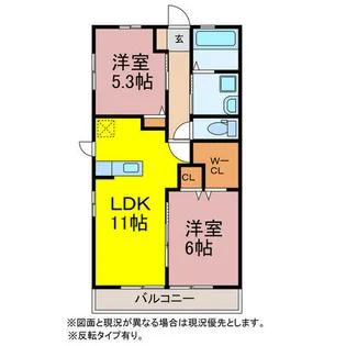 レトア三本木【201号室】の間取り