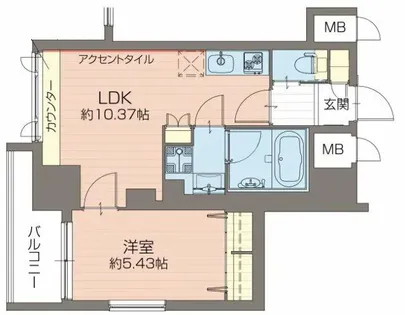 プレジオ難波ASIAN【7階】の間取り