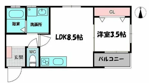 グロワール栄町【3階】の間取り