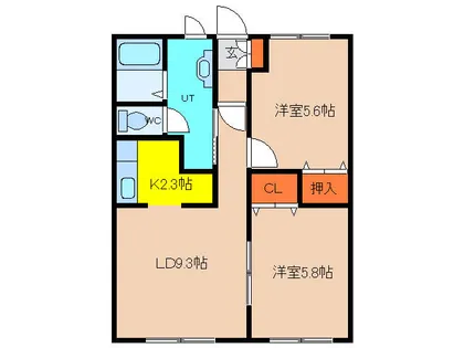 N happiness七重浜【202号室】の間取り