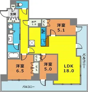 ザ・パークハウス神戸タワー【1109号室】の間取り