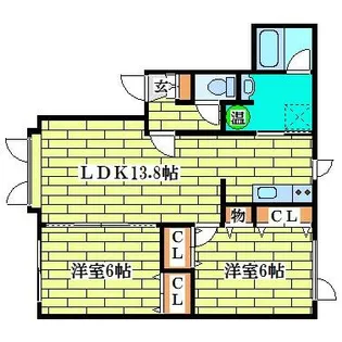 ノースフィールドB【202号室】の間取り