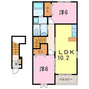 パルク・アンソレイエ B【203号室】の間取り