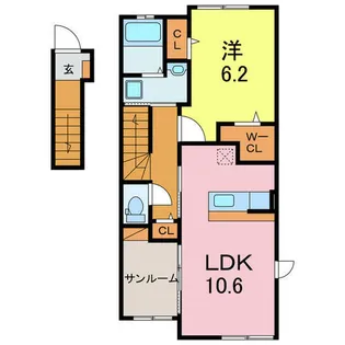 カメリア アオキ【201号室】の間取り