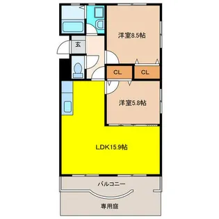 DYNASTY古知野【2階】の間取り