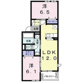 リヴィエール・コート Ⅱ【2階】の間取り