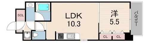 LADOUCEUR西宮北口【6階】の間取り