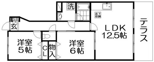 シャンドフルール1番館【1階】の間取り