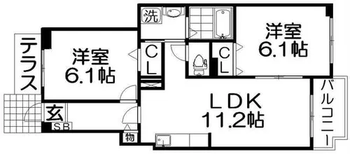 フェニックスM【1階】の間取り