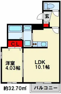 仮)Cherim片野Ⅱ【203号室】の間取り