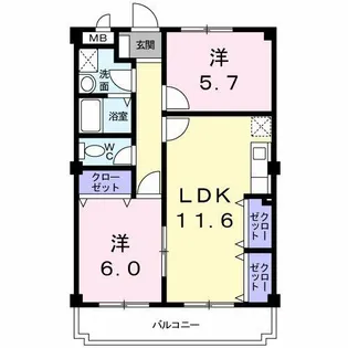 シャングリラ滝谷【2階】の間取り