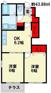 サンフラワー・アべニュー D棟【103号室】の間取り