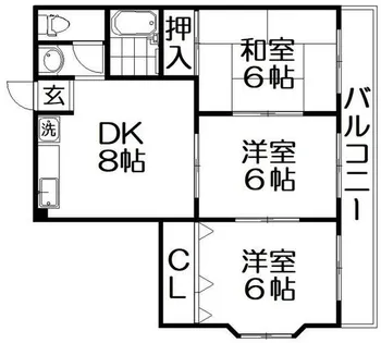 ウエストコート【3階】の間取り