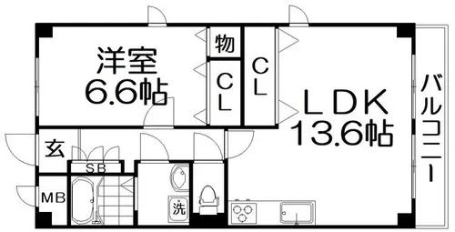 ヨコヤママンション1号館【4階】の間取り