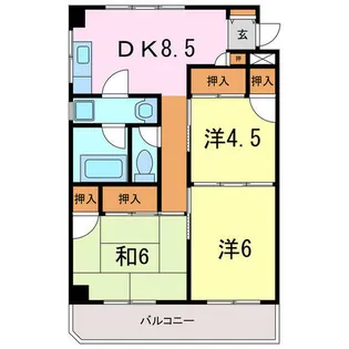 ハイツ大蔵【203号室】の間取り