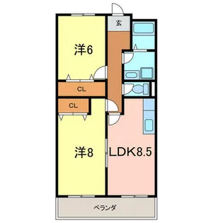 エクセル2【110号室】の間取り