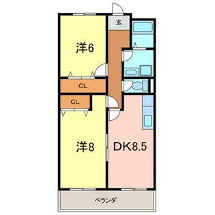 エクセル2【110号室】の間取り