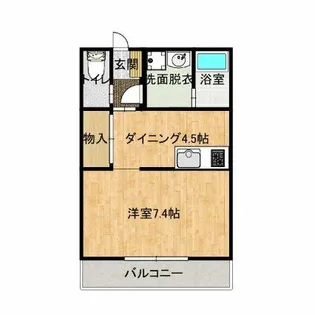1DKの間取り画像