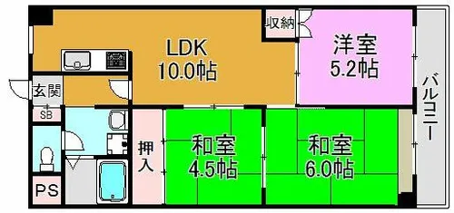 オリエントマンション【6階】の間取り