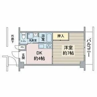西日置マンション【4階】の間取り