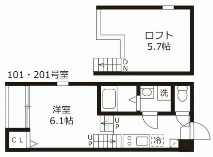 ハーモニーテラス鶴田Ⅱ【1階】の間取り