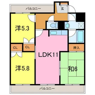 エスペランス池浦B【4階】の間取り