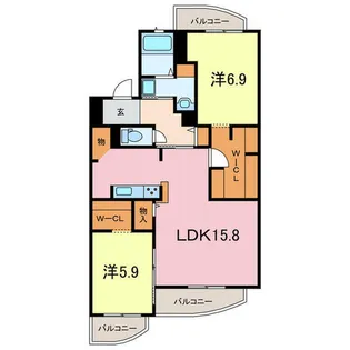 ビューハウス依佐美【4階】の間取り