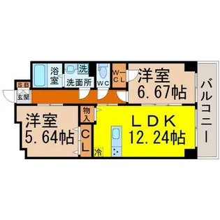 S-FORT鶴舞reale【4階】の間取り