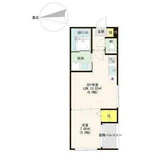 ハーモニーテラス元柴田東町【2階】の間取り