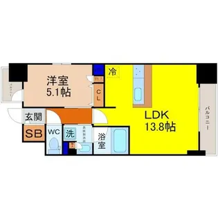 PONANT鶴舞公園【9階】の間取り