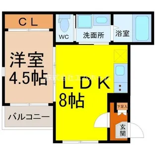 ロイヤルハウス明治【101号室】の間取り