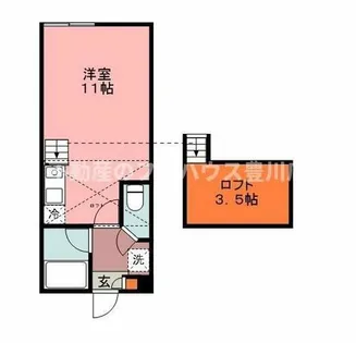 セザンヌ王ヶ崎【102号室】の間取り